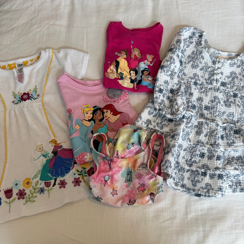 Disney Princess Girls Clothing Bundle Frozen Old Navy Swimsuit Top Dress 3T